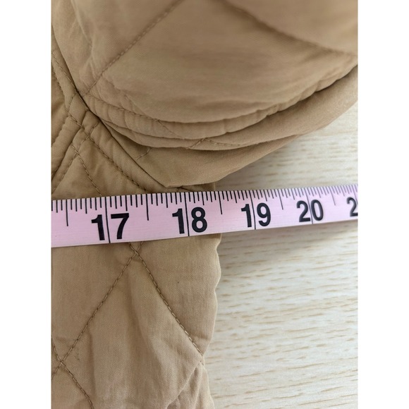 Vintage LL Bean Quilted Khaki Plaid Insulated Barn Coat Size Small - Picture 9 of 12